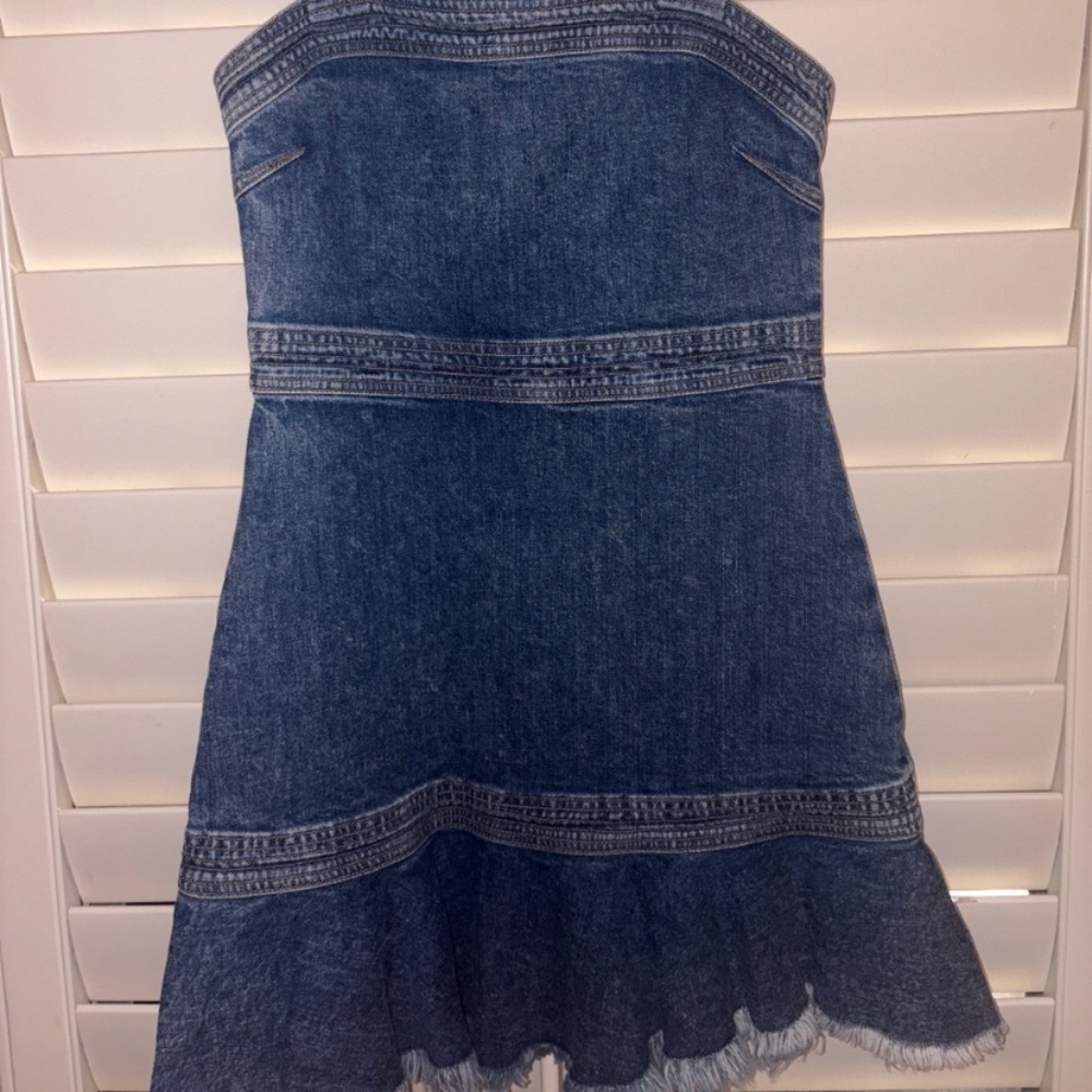 Jonathan Simkhai Dark Blue Denim Strapless Mini Dress